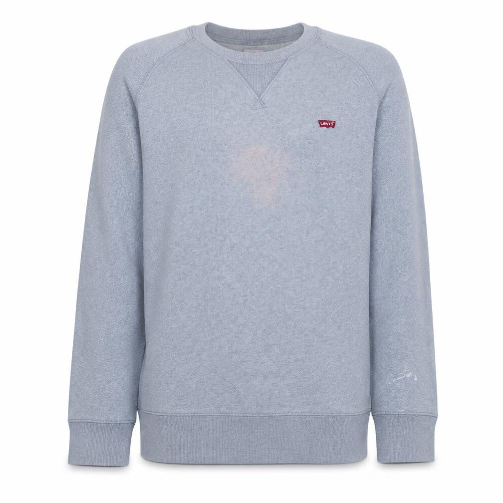 Front view of Levi's Men's Grey Crew Neck Pullover Sweatshirt M Regular Fit