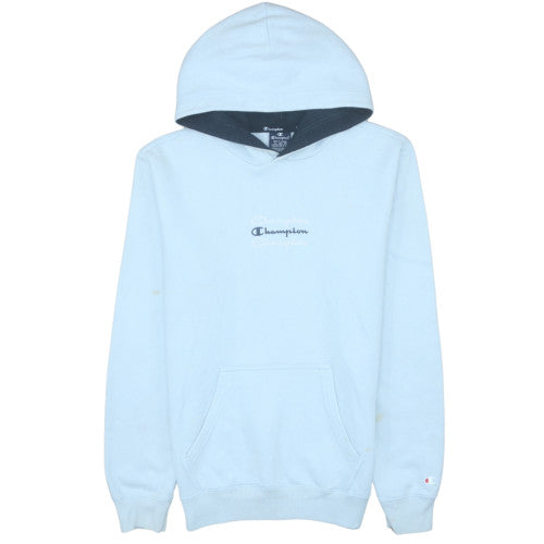 Champion Women’s Light Blue Pullover Hoodie Medium Cotton Blend