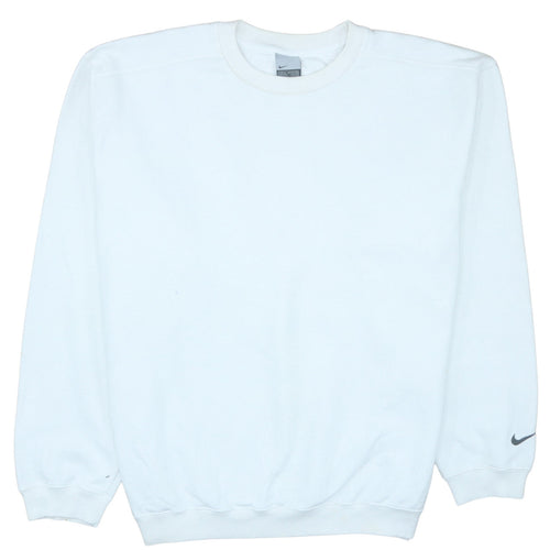 Nike Men's White XL Crew Neck Fleece Sweatshirt Pullover