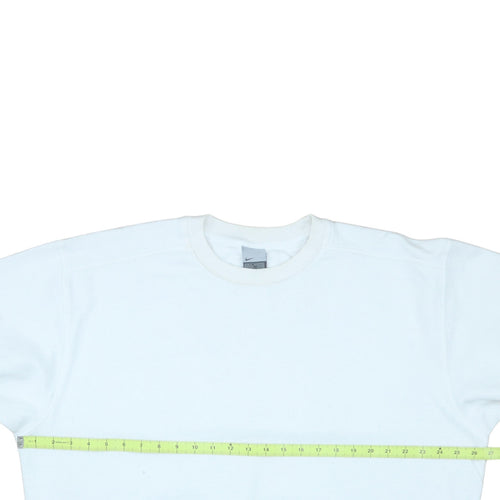 Nike Men's White XL Crew Neck Fleece Sweatshirt Pullover