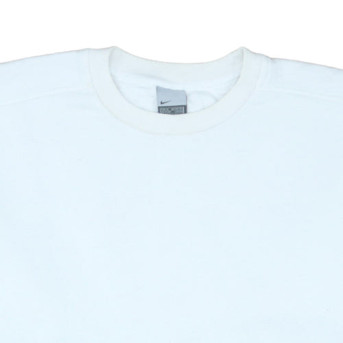 Nike Men's White XL Crew Neck Fleece Sweatshirt Pullover