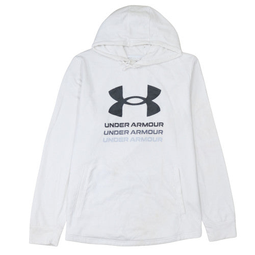 Under Armour Men's White XL Hooded Basic Jacket with Logo
