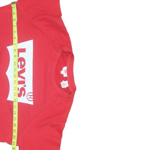 Levi's Men's Red Crew Neck Logo Pullover Sweatshirt Size S