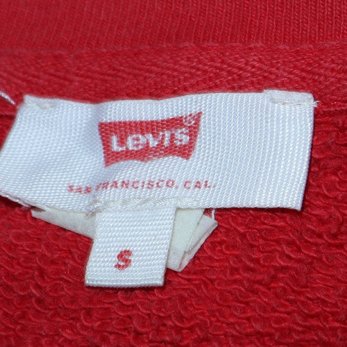 Levi's Men's Red Crew Neck Logo Pullover Sweatshirt Size S
