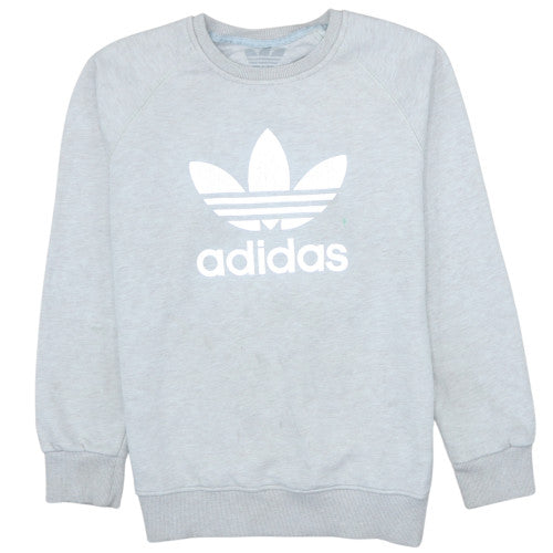 Adidas Women Grey Sweatshirt XXL Pullover Crew Neck Long Sleeve
