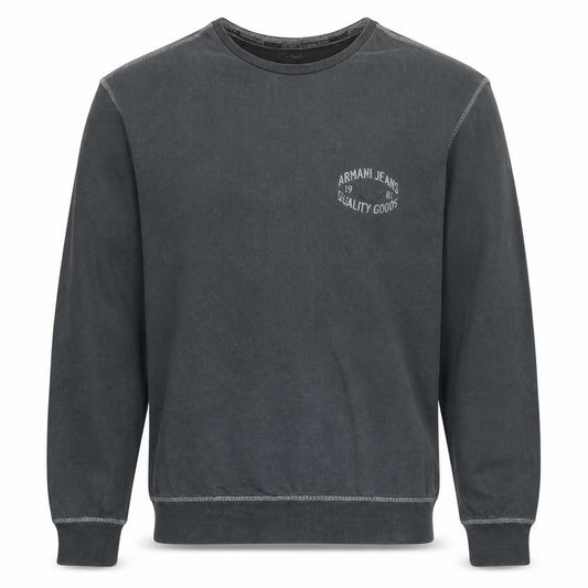 Front view of Armani Jeans Men's Grey XL Regular Fit Long Sleeve Cotton Top