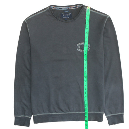 Armani Jeans Men's Grey XL Regular Fit Long Sleeve Cotton Top