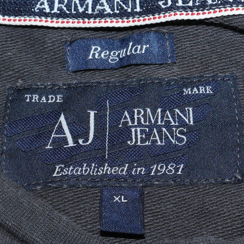 Armani Jeans Men's Grey XL Regular Fit Long Sleeve Cotton Top