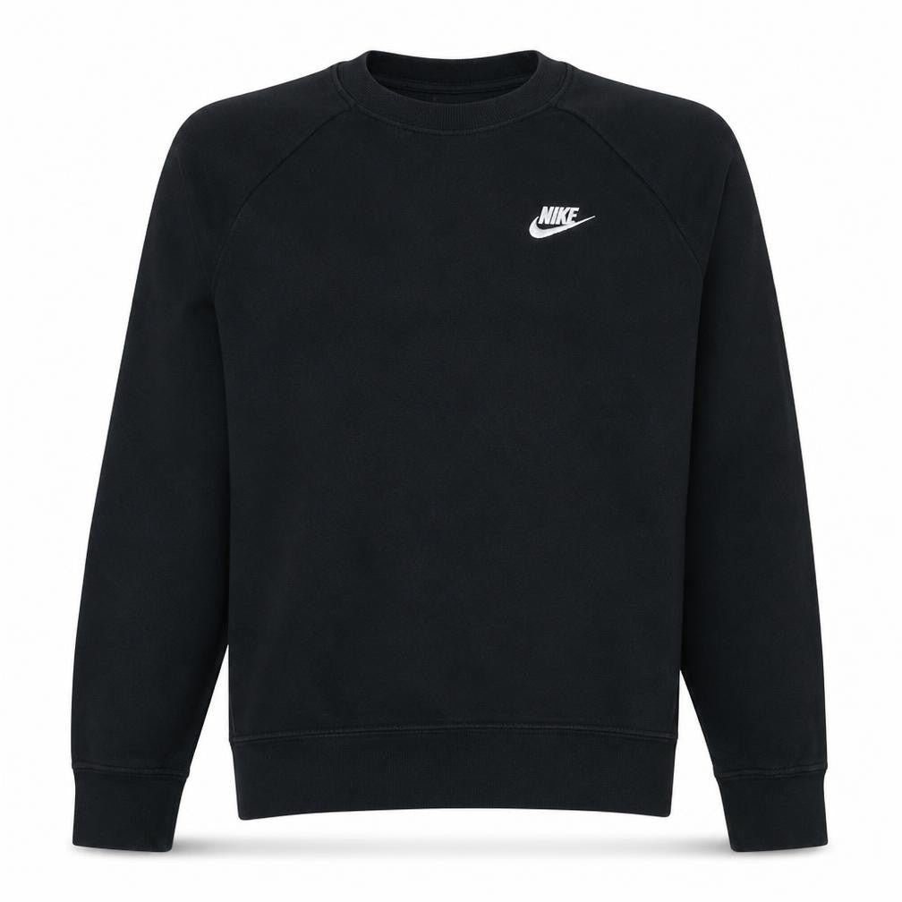 Front view of Nike Men's Black Small Pullover Crew Neck Sweatshirt