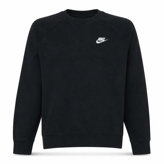 Front view of Nike Men's Black Small Pullover Crew Neck Sweatshirt