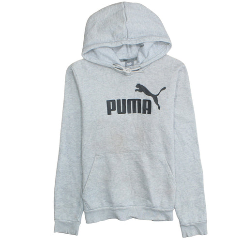Puma Womens Grey Size 12 Pullover Hoodie Sweatshirt