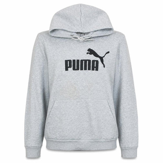Front view of Puma women’s grey, size UK 12, pullover hoodie sweatshirt