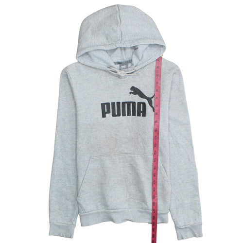 Puma Womens Grey Size 12 Pullover Hoodie Sweatshirt
