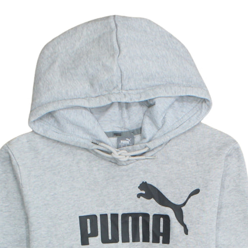 Puma Womens Grey Size 12 Pullover Hoodie Sweatshirt