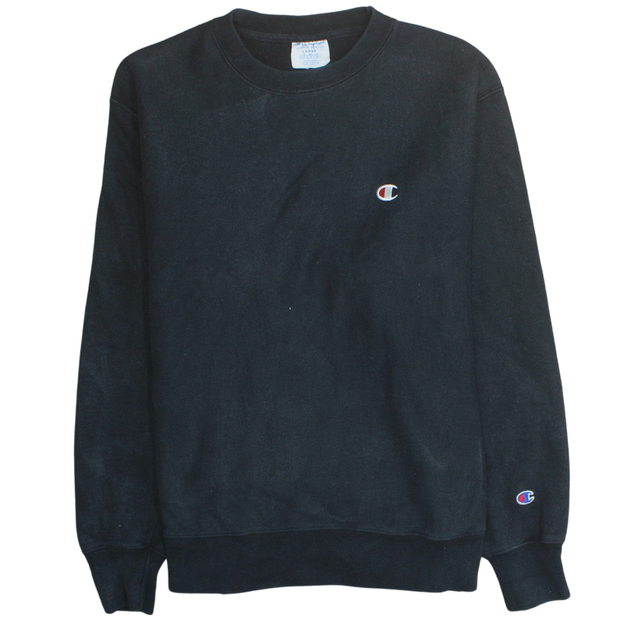 Champion Men's Black Large Pullover Sweatshirt Crew Neck Fleece