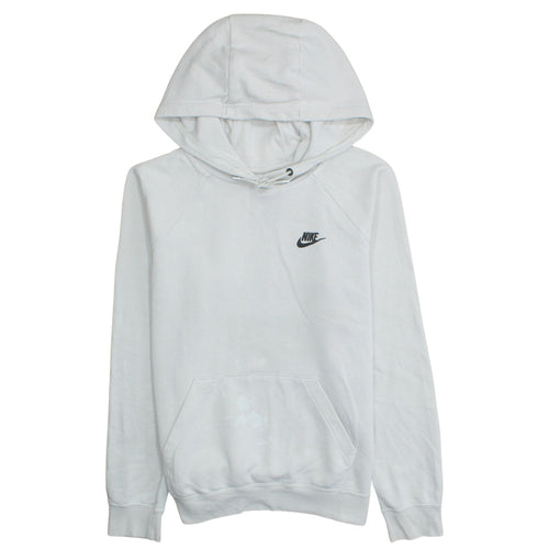 Nike Men's White Pullover Hoodie M Sports Logo Fleece Regular Fit