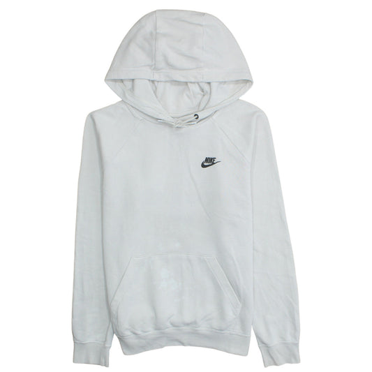 Nike Men's White Pullover Hoodie M Sports Logo Fleece Regular Fit