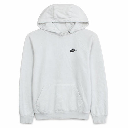 Nike Men's White Pullover Hoodie M Sports Logo Fleece Regular Fit