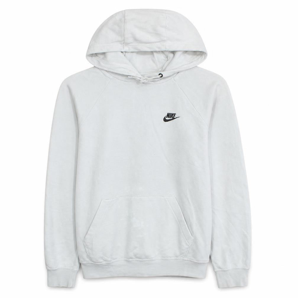 Nike Men's White Pullover Hoodie M Sports Logo Fleece Regular Fit