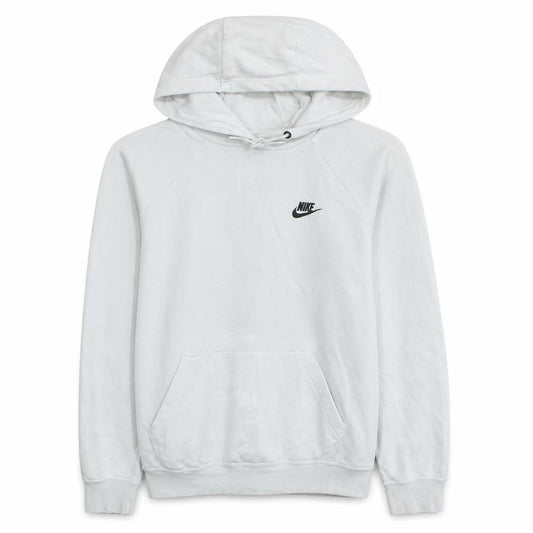 Front view of Nike Men's White Pullover Hoodie M Sports Logo Fleece Regular Fit