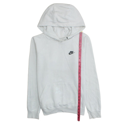 Nike Men's White Pullover Hoodie M Sports Logo Fleece Regular Fit