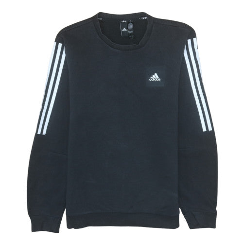 Adidas Men's Black Small Crew Neck Pullover Sweatshirt