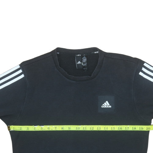 Adidas Men's Black Small Crew Neck Pullover Sweatshirt