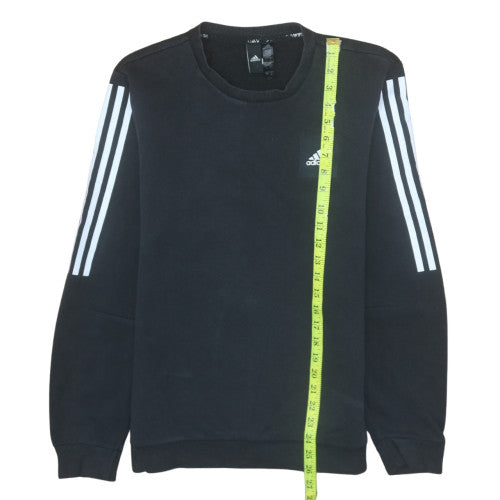 Adidas Men's Black Small Crew Neck Pullover Sweatshirt