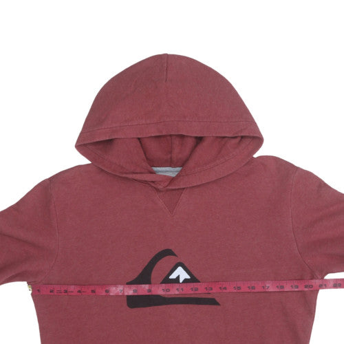 Quiksilver Womens Red Pullover Hoodie Size L Cotton Logo Casual