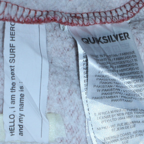 Quiksilver Womens Red Pullover Hoodie Size L Cotton Logo Casual