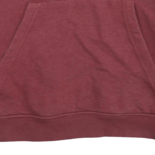 Quiksilver Womens Red Pullover Hoodie Size L Cotton Logo Casual