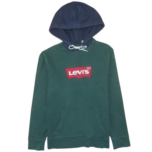 Levi's Men's Green Pullover Hoodie M Hooded Fleece Logo Sweatshirt