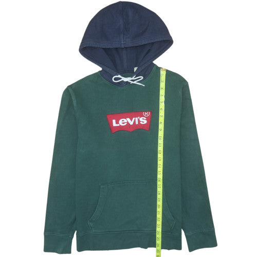 Levi's Men's Green Pullover Hoodie M Hooded Fleece Logo Sweatshirt