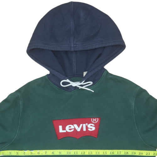 Levi's Men's Green Pullover Hoodie M Hooded Fleece Logo Sweatshirt