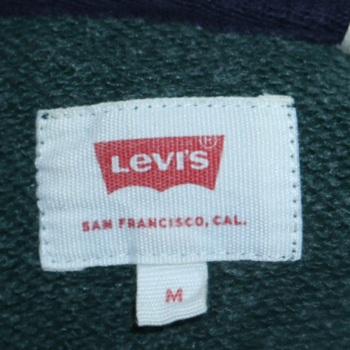 Levi's Men's Green Pullover Hoodie M Hooded Fleece Logo Sweatshirt