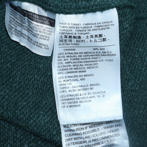 Levi's Men's Green Pullover Hoodie M Hooded Fleece Logo Sweatshirt