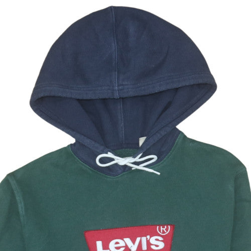 Levi's Men's Green Pullover Hoodie M Hooded Fleece Logo Sweatshirt