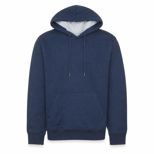 Front view of Champion Men's Blue Pullover Hoodie, size S, Fleece Regular Fit