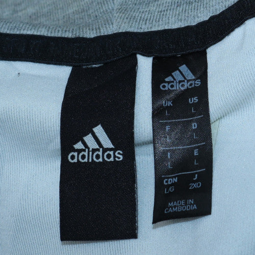 Adidas Men’s Grey Full Zip Hoodie Size L Regular Fit Sportswear