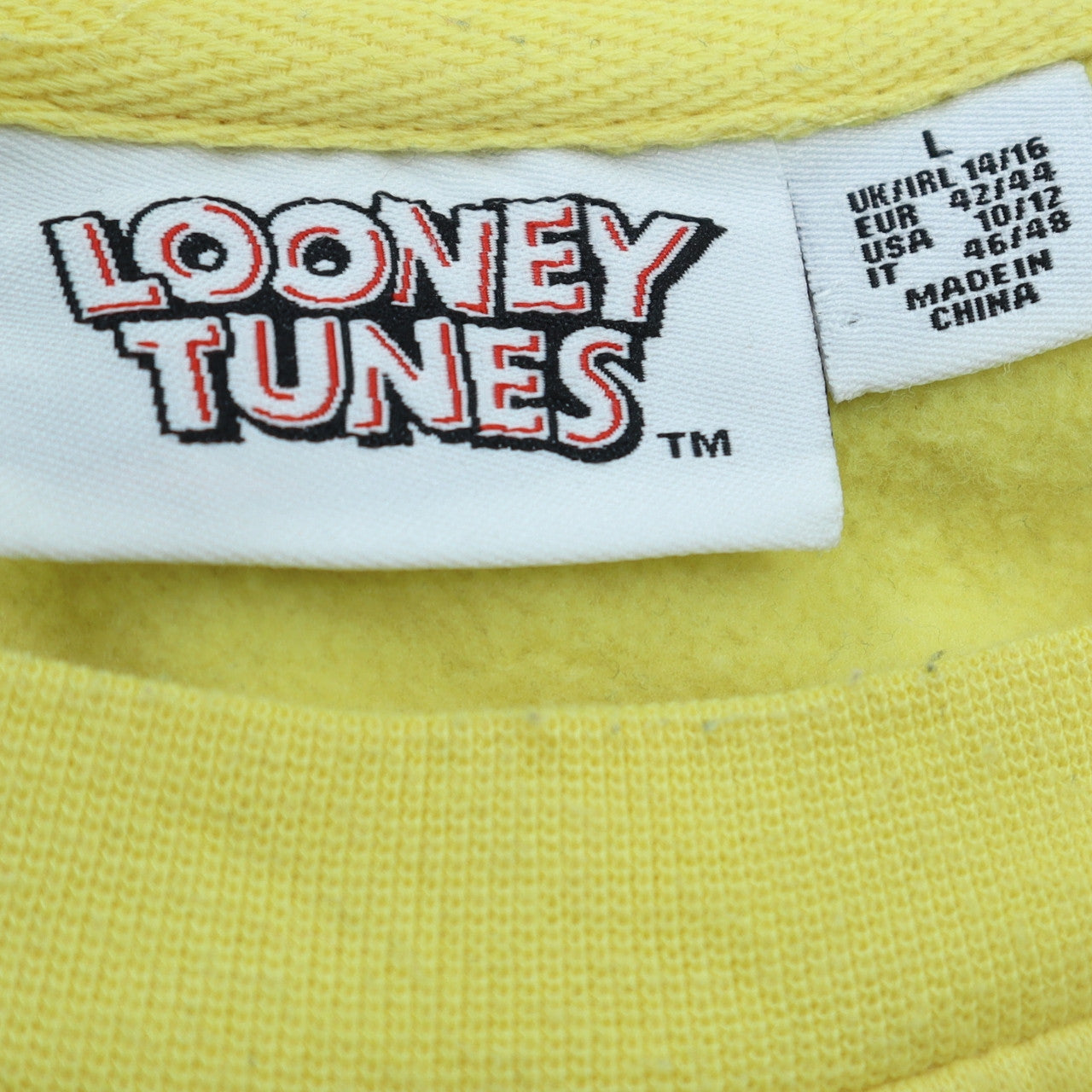 Primark Looney Tunes Womens Yellow Tweety Sweatshirt L 14/16 Cotton