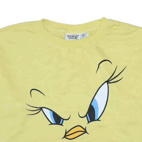 Primark Looney Tunes Womens Yellow Tweety Sweatshirt L 14/16 Cotton