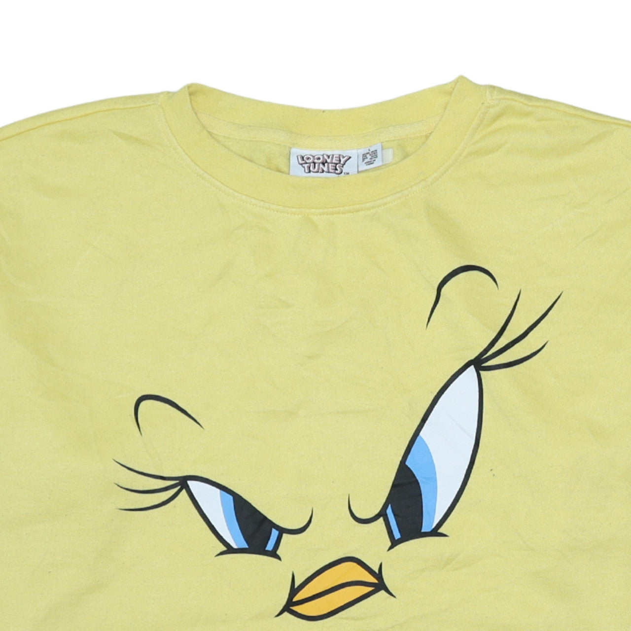 Primark Looney Tunes Womens Yellow Tweety Sweatshirt L 14/16 Cotton