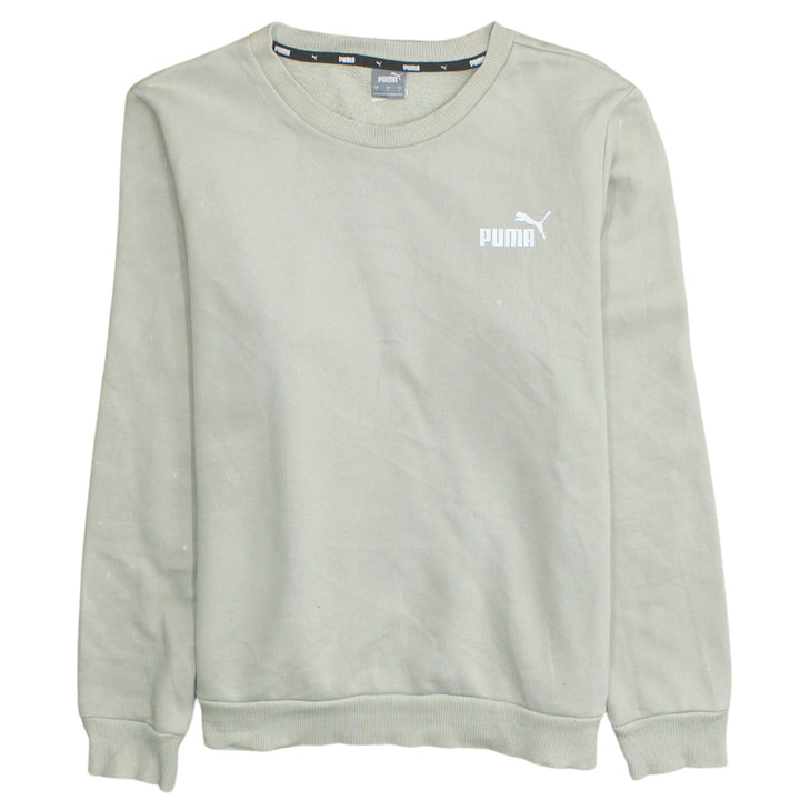 Puma Womens Beige Crew Neck Sweatshirt L Cotton Blend Casual