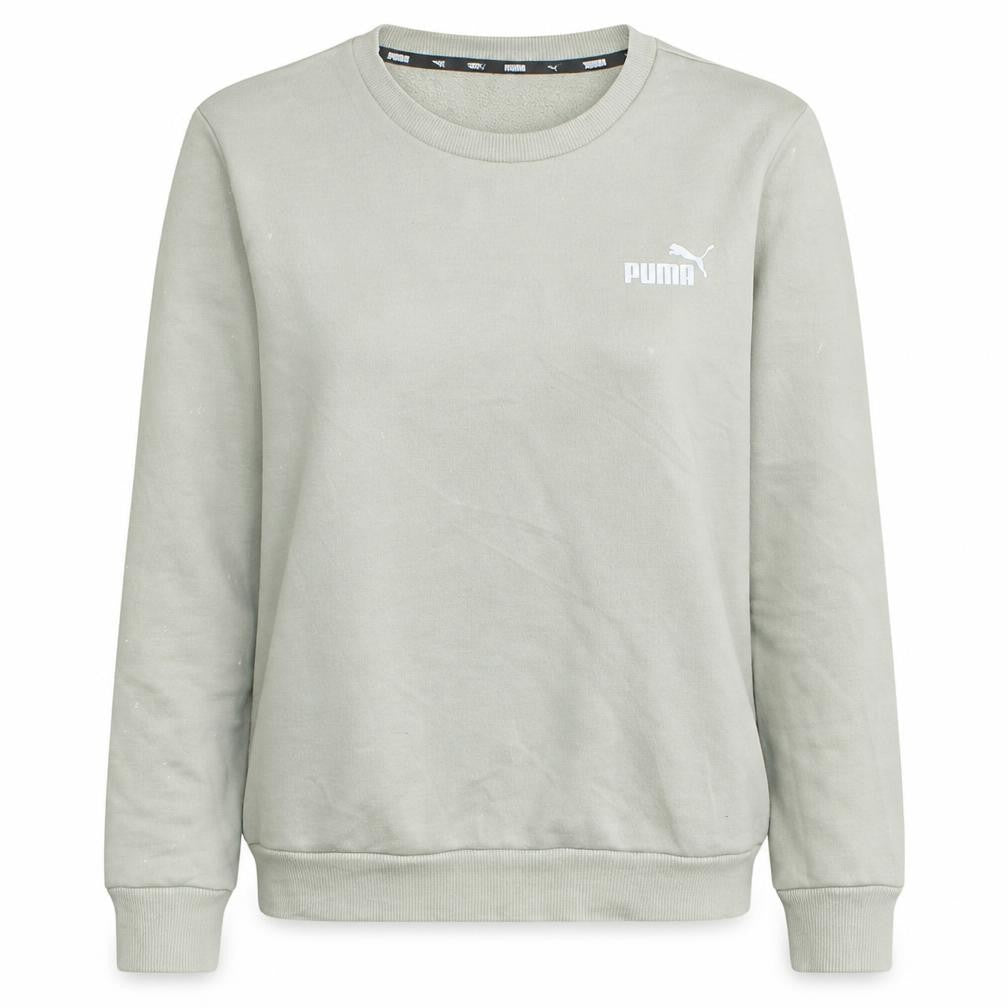 Puma Womens Beige Crew Neck Sweatshirt L Cotton Blend Casual