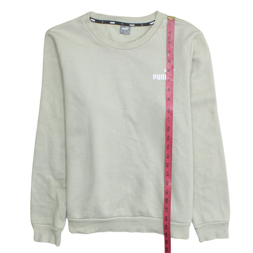 Puma Womens Beige Crew Neck Sweatshirt L Cotton Blend Casual