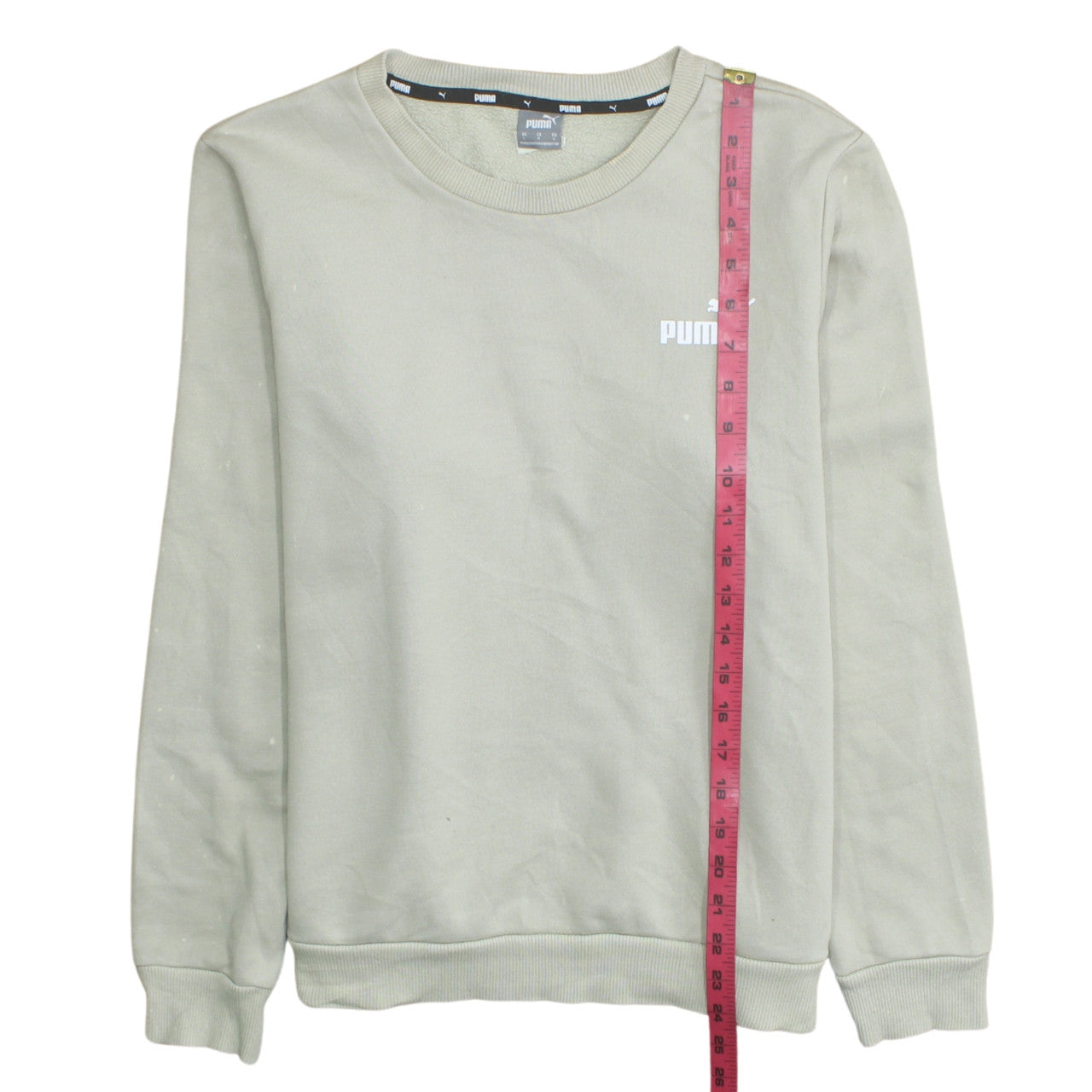 Puma Womens Beige Crew Neck Sweatshirt L Cotton Blend Casual