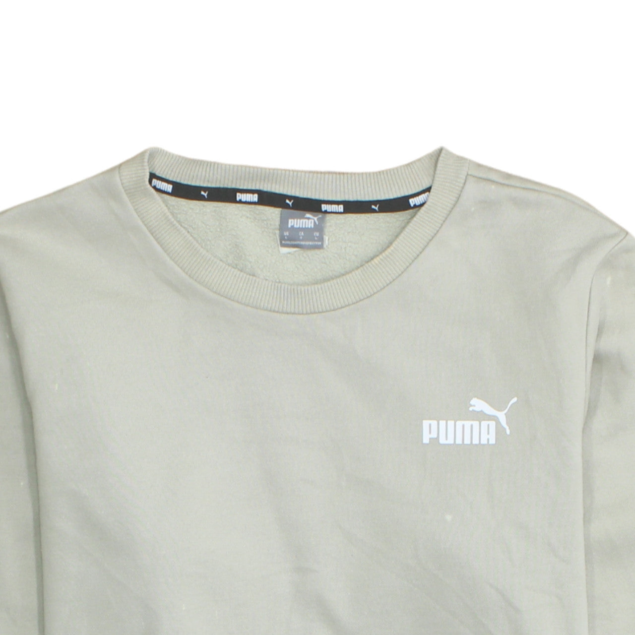 Puma Womens Beige Crew Neck Sweatshirt L Cotton Blend Casual