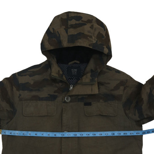 Globe Men's Green Camouflage Hooded Parka Jacket Size M