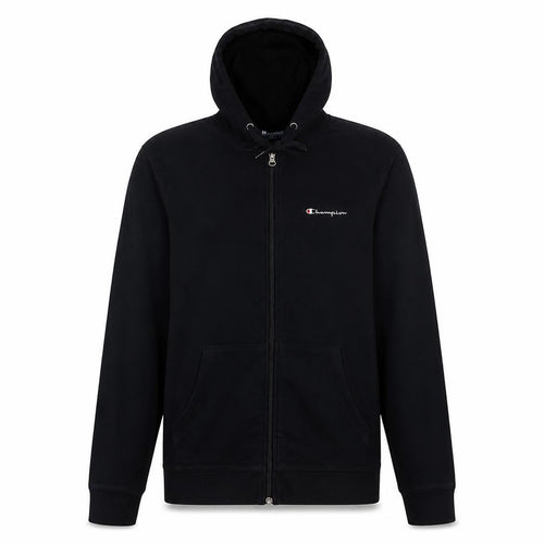 Champion Men's Black Full Zip Hoodie L Cotton Blend