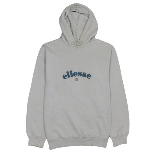 Ellesse Men's White Pullover Hoodie L Classic Logo Fleece Sweatshirt